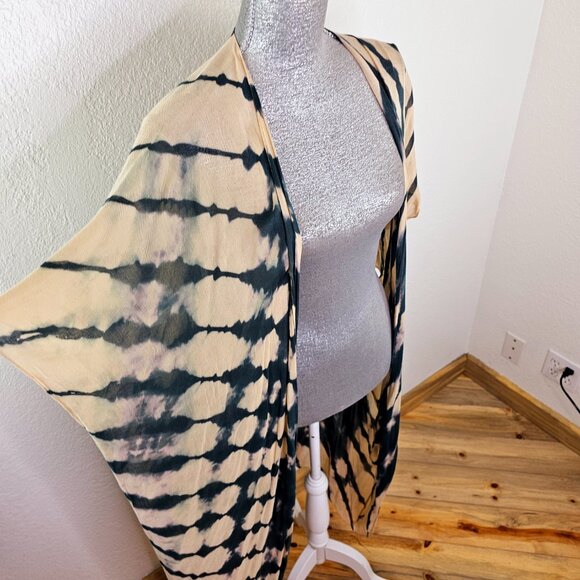 Tie Dye Long Duster Cover-Up Wrap - Picture 2 of 7